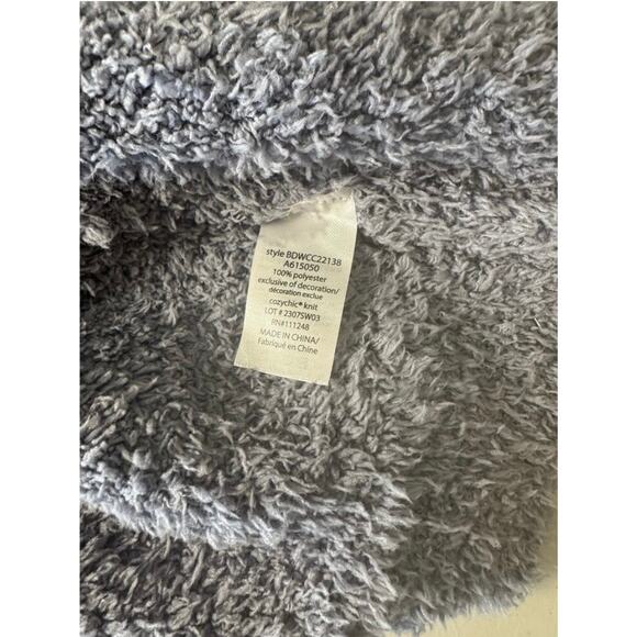 QVC Barefoot Dreams CozyChic Ribbed Knit Trim Cardigan NWOT BLUE BELL SIZE S - Picture 5 of 7